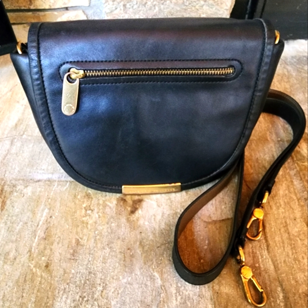 Authentic Marc Jacobs Black Leather Crossbody Bag